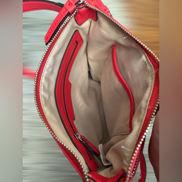 NWOT Dana Buchman Red, Vegan Multi-Zipper Crossbody Handbag Purse - Picture 6 of 6